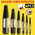 3-22mm 6pcs Broken Bolt Screw Extractor Remover Set Easy Out Drill Bits Tools Kit Strong Hardness. 