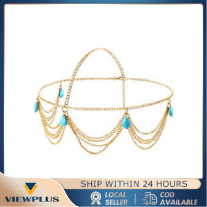 Crystal Rhinestone Hiasan Kepala Mahkota Juntai Ratu Pengantin Headpiece Elegant Waterdrop Bandana Rambut bohemian tari india belly dance gipsy
