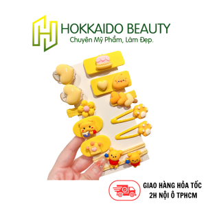 Hokkaido - Set 10 kẹp tóc và 2 buộc tóc hình gấu vàng dễ thương cho bé gái
