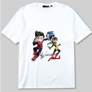 PVJ Kaos Baju Kartun Ejen Ali Serial Anak Perempuan Laki-laki dan Perempuan Lengan Pendek