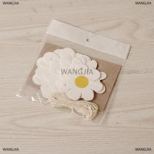 [COD] WANGJIA 1Set Daisy Banner Birthday Party Burlap White Flower Garland Confetti Daisy Flag Baby Shower Wedding Party Bunting Decoration
