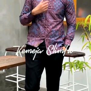 BATIK PRABUSENO MOTIF JAGADMUDA KEMEJA BATIK PRIA SLIMFIT KATUN PRINTING HAND MADE LAPIS TRIKOT MOTIF JAGADMUDA PALING BEST SELLER KEMEJA KERJA PRIA SERAGAM NGANTOR ADEM NYAMAN