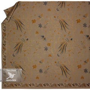 kain batik - Kualitas Ekspor Motif Batik Burung Kupu Bunga Elegan V15 (Coksu)