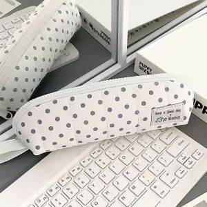LINSBAYWU Large Capacity Pencil Case Polka Dot Design Portable Pencil Pouch Multi-functional Stationery Bag Gift