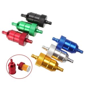 DOOUR 8mm Size Gasoline Fuel Filter CNC Aluminum Reusable Motorcycle Fuel Filter Performance Upgrade Cleanable ATV Fuel Filter for Motorcycle ATV