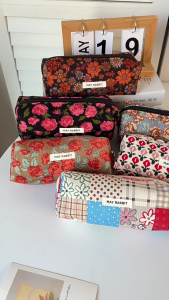 Large Capacity Corduroy Pencil Case For Students Makeup Travel Pencil Case Fabric Organizer Storage Pouch