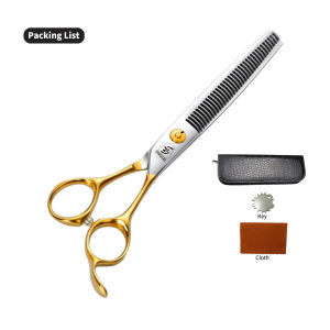 Sangelar 7 inch 7.5 inch High-End Professional Pet Grooming Scissors Matte Gold Finish Available in Straight Curved and Thinning Shears (Includes Case)
