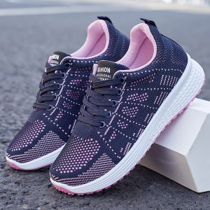 Best Sellers Women Korean Comfort Jogging Sneakers Laces Fashion Lightweight Breathable Mesh Casual Rubber Running Shoes For Women