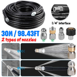 Sewer Jetter Nozzle Kit Water Jetter System Drain Cleaner Water Jet Pressure Hose Hydraulic Hose Sewer Cleaning Tool