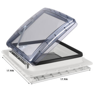 【In Stock】RV Roof Skylight Vent Cover 15.7 X 15.7 Camper Car Light Blue Vent Cover Unpowered Vent With Manual Adjustment Knob