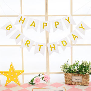 5 Meters Happy Birthday Banner Backdrop Gold Letters Birthday Design Paper Cardboard Banners Party Decorations For Boy Girls Birthday Baby Shower Partyneeds Supplies