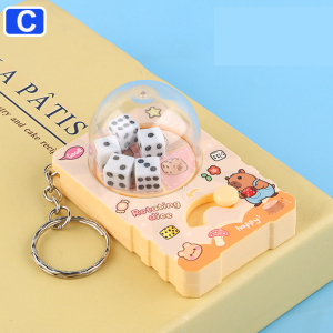 Cartoon Spinner Dice Fidget Toy Mini Dice Keychain Bag Charm Creative Pendant Stress Relief Kids Toy Small Gift
