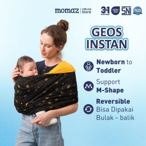 Gendongan Bayi Kaos Geos Samping Momaz 3in1 Bee Black