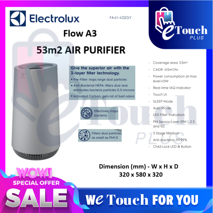 ELECTROLUX [ FA31202GY ] Flow A3 26m2 AIR PURIFIER / ELECTROLUX [ FA41