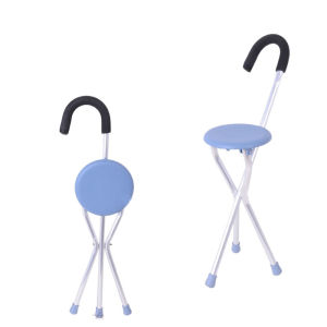 【COD】Stainless Folding Cane With Seat Portable Light Weight Tongkat Kerusi Lipat Stool Crutch Tripod Stick Chair