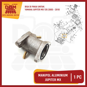 Manipol Jupiter MX Old Aluminium (PSP) Insulator Diral Manifold Intake Karburator Yamaha MX Lama