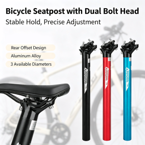 Bike Seat Post Aluminum Alloy Rear Offset Seatpost Rustproof 27.2/31.6MM CNC Wear Resistant Surface