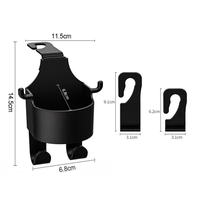 Car Seat Drink Holder Car Seat Back Water Cup Holder with Hook Car Headrest Storage Organizer Car Hanger Hook Drink Bottles Holder Car Accessories