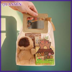 QUANSEN 1ชุดสติกเกอร์ปากกาโน้ตบุ๊คจี้ตุ๊กตากระเป๋าถือรางวัลสุดท้ายกระเป๋าของขวัญเครื่องเขียนสำหรับนักเรียน Kawaii capybara ชุดเครื่องเขียน