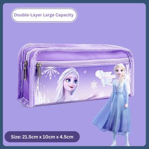 Double-Layer Fabric & 3D Pencil Case - Marvel Characters & Frozen Elsa Premium Quality Large Capacity