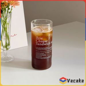 Vacaka Coffee cup heat-resistant glass water cup 400ml minimalist aesthetic photo prop glass