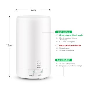 Air Humidifier Essential Oil Diffuser Ultrasonic Humidifier Warm light USB Rechargeable