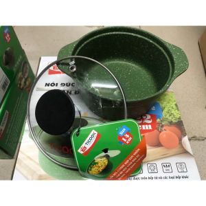 Nồi đúc CLASSIC HỢP KIM NHÔM VÂN ĐÁ NẮP KÍNH ĐẤY TỪ dùng được mọi loại bếp - Nôi TICOOK
