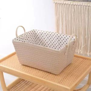 Imitation Rattan Woven Storage Basket Foldable Clothing Organizer Snack/Toys/Dirty Clothes Storage Imitation Rattan Woven Storage Basket Foldable Clothing Organizer