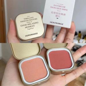DNT Rose Small Iron Box Mousse Blush! Low Saturation Expansion and Shrinkage Color Natural Grooming Brightening Day Miscellaneous Rouge Cream