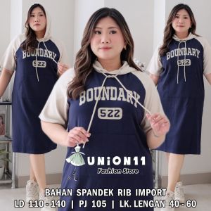 UNION 11 - DRESS HOODIE WANITA IMPORT / DRESS HOODIE WANITA JUMBO / DRESS HOODIE IMPORT WANITA LD 110 - 140 / DRESS HOODIE WANITA IMPORT KEKINIAN / DRESS HOODIE BOUNDARY