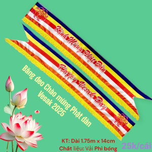 Báng đeo chéo Phật đản màu cờ