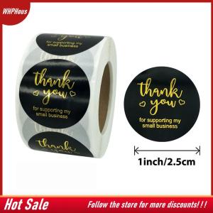 【COD】🔥🔥🔥 500pcs Thank You Round Sticker Scrapbook Letter Handmade Stickers Seal Labels Stickers Wedding Gift Flower Decoration