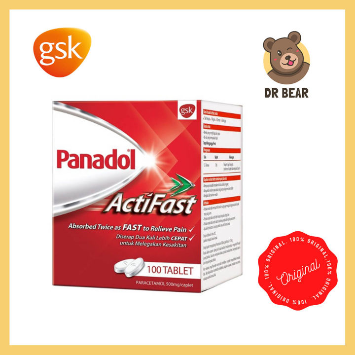 Panadol Actifast 100s Tablets (10 Strips/Box) (Paracetamol, For fast ...