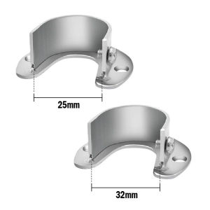 1PC Stainless Steel Closet Pole Socket U-Shaped Curtain Rod Holder Flange Set Rod Holder with Screws