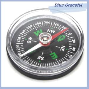 Ditur เข็มทิศขนาดเล็กแบบพกพาเข็มทิศที่แม่นยำมีปุ่มนำทางเพื่อเอาชีวิตรอด