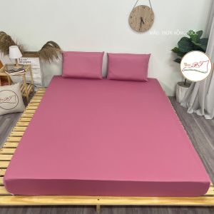 Bộ Ga Chống Thấm Cao Cấp Cho Bé Kèm Vỏ Gối Chống Thấm Chính Hãng PT Chất Liệu Thun Lụa Organic Cao Cấp (Mẫu Trơn Hồng Ruốc)