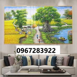 Tranh gạch cảnh đồng quê trang trí