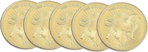 Continental Gold Coin Collecting Metal Coin (5 pcs)