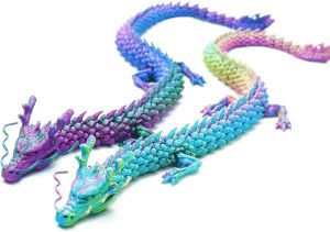 2PCS 3D Printed Chinese DragonDragon StatueHome Office DecorFidget Toys for Autism/ADHD3D Printed Gift ToyFidget Toys Executive Desk Animal Toys