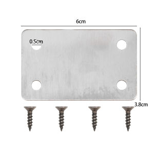 1/5/10Sets Stainless Steel 4 Holes Wooden Angle-Corner Brackets Furniture Flat Mending Repair Plate 60*38mm Furniture Accessories