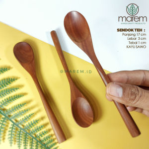 SENDOK KAYU KOREA | SENDOK OVAL KAYU | SENDOK KAYU UNIK 17 CM