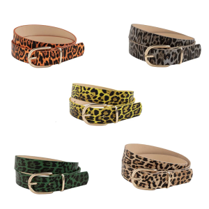 2000s Leopard Pattern PU Wide Belt Adjustable Waistband Pin Buckles Waist Strap For Women Jeans Pants Fashion Accessory