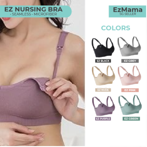 🇸🇬 EzMama (FREE Extender ) EZ Seamless Maternity Padded Bra - Breastfeeding Nursing Bra