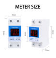 DIN Rail Voltmeter Ammeter AC50-500V 220V 380V Led Digital Display 63A 100A Voltage Current Meter Volt Amp Tester Detector. 