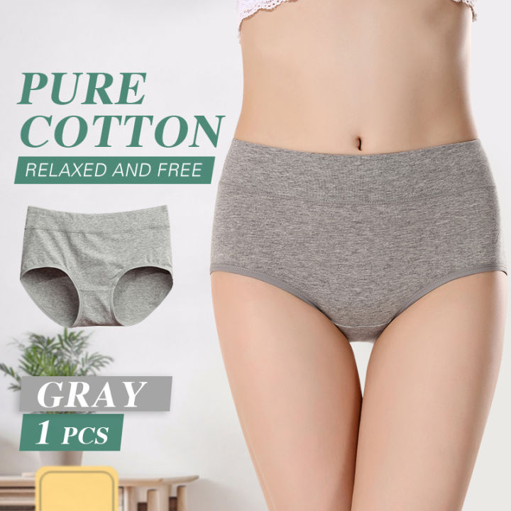 Medium Waist Cotton Panties Tummy Control Elastic Design Elastic Women's  underwear