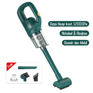 Cordless Vacuum 12000Pa Car Vacum Cleaner Daya Tinggi Genggam Portabel Penyedot Debu Kecil Tanpa Kabel Nosel Hisap Datar Diperpanjang Dapat Diisi Ulang untuk Digunakan di Rumah