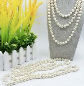 Womens Ball Party Multi Layer Faux  Pearl Long (gatsby necklace accessories)