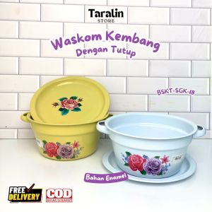 Baskom/Waskom/Panci  Enamel TB Essentials Kuping + Tutup 22 CM | SGK -  22