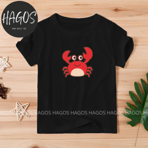 crab kepiting atasan kaos anak cewek cowok laki perempuan katun lengan pendek 2 10 tahun