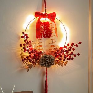 led light valentines day gift flowers bouquet wall Decor with fairy led strip light DIY Chinese New Year Decoration 2024 cny decorations 2024 New Spring Festival Decoration Pendant Supplies Doorway Blessing Character Garland Ornaments Warm Light